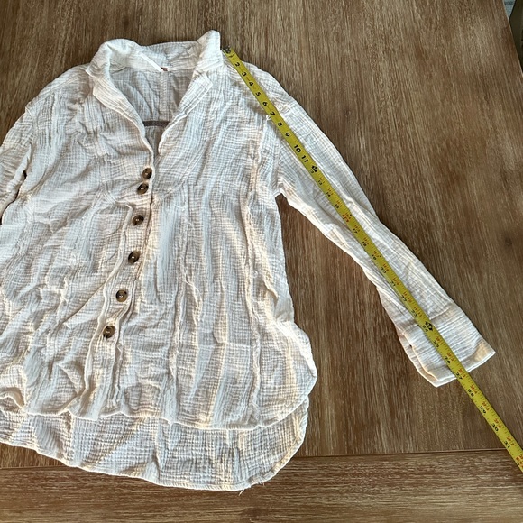 Free People Button Front Long Sleeve Tunic Top - Picture 12 of 14